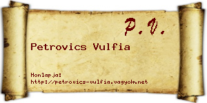 Petrovics Vulfia névjegykártya